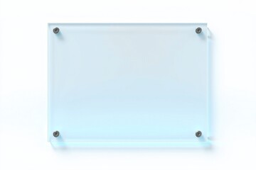 Blank A4 transparent glass office corporate Signage plate Mock Up Template, Clear Printing Board For Branding, Logo. Transparent acrylic advertising signboard mockup front view. 3D rendering