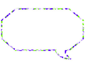 ステンドグラス風吹き出し　三角形模様　細長い八角形