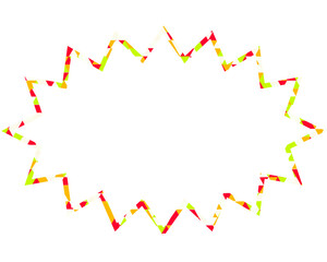 ステンドグラス風吹き出し　三角形模様　細長いギザギザした形