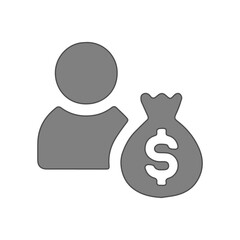 grey dolar income icon