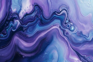 Obraz premium Vibrant abstract painting of swirling purple and blue hues.