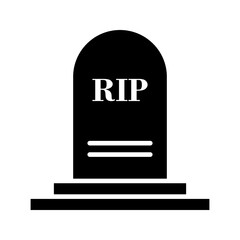 Tombstone icon, Tombstone linear style sign for mobile concept and web design, Halloween tombstone outline vector icon, Symbol, logo illustration, Vector graphics, on white background.
