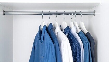 wardrobe with clothes