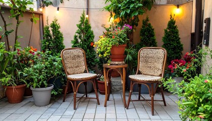 Fototapeta premium カフェのようなおしゃれな小庭