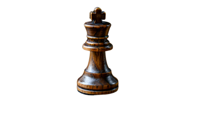 Strategic chess piece and asset word on wooden chess board game concept