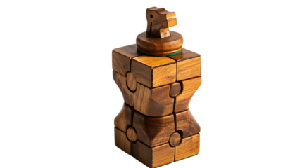 Creative Wooden Jigsaw Puzzle with Chess Piece on Cube: Conceptual Design Ideas