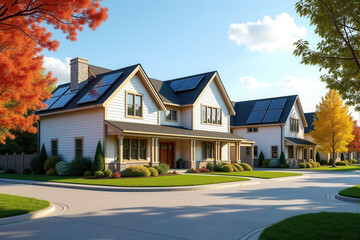 a photo of solar panels on house roof.