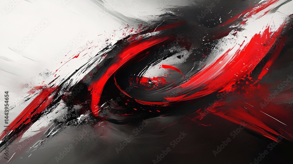 Aufkleber a symphony of colors in abstract form exploring elegant black white and red design for an engaging a
