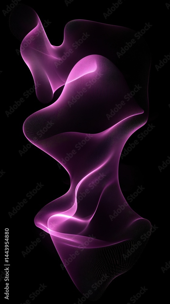 Aufkleber abstract pink flow design a serene and elegant wallpaper with smooth lines and dynamic light bringin