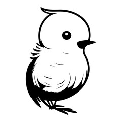 Adorable stylized avian illustration with minimalist design and charming appeal
