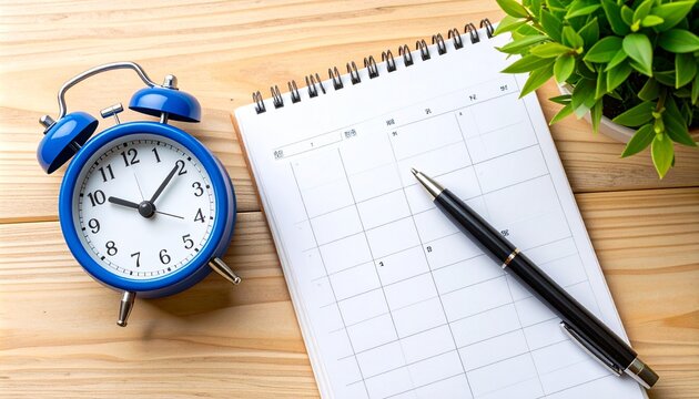 ビジネスイメージ―朝九時の時計とこの日のやることリスト