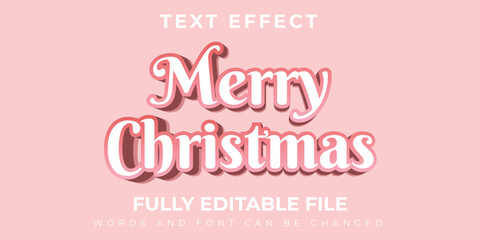 Merry Christmas Text Effect With Pink Concept