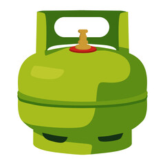 Green LPG Gas Cylinder Vector
