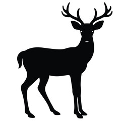 Deer silhouette vector on white background