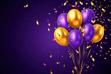 Golden and Purple Balloons Celebrate Festivities