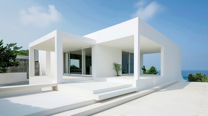 Modern-Style Simple White Background Architecture Images: Minimalist and Functional Design for Creative Projects