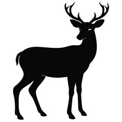 Deer silhouette vector on white background