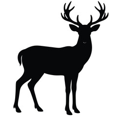 Fototapeta premium Deer silhouette vector on white background