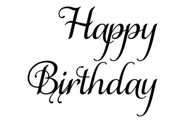 手書き風におしゃれに書いた、Happy Birthday（誕生日おめでとう）のロゴマーク
