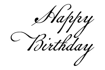 手書き風におしゃれに書いた、Happy Birthday（誕生日おめでとう）のロゴマーク
