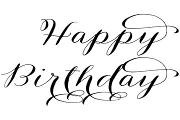 手書き風におしゃれに書いた、Happy Birthday（誕生日おめでとう）のロゴマーク
