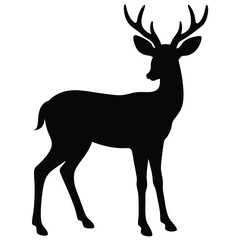 Fototapeta premium Deer silhouette vector on white background