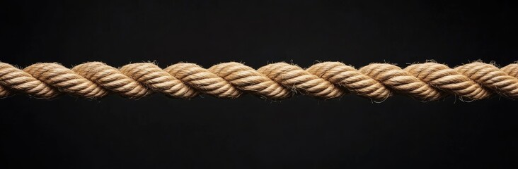 A close-up view of a tightly woven rope against a dark background. showcasing its texture and detail. ideal for illustrating strength and durability in various applications