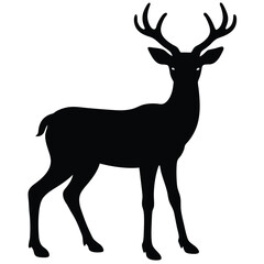 Obraz premium Deer silhouette vector on white background
