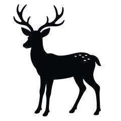 Deer silhouette vector on white background