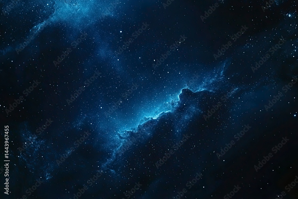 Poster blue planet with a starry sky background. dark space. abstract cosmic background. elements of text a