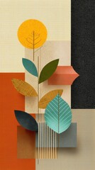 Abstract design featuring vibrant colors and geometric shapes.