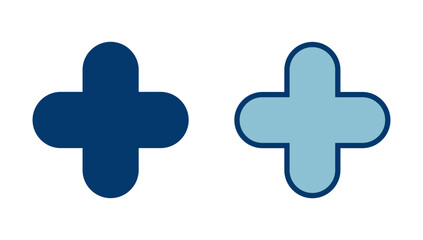 Fototapeta premium Plus Icon vector isolated on white background. Add plus icon. Addition sign. Medical Plus icon