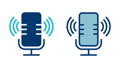 Microphone Icon vector isolated on white background. Mic sign. Karaoke microphone icon. Broadcast mic sign