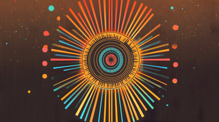sun, vector, design, illustration, pattern, circle, art, color, yellow, orange, star, decoration, backdrop, ray, round, light, flower, wallpaper, blue, colorful, fractal, explosion, wheel