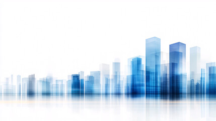 Naklejka premium Abstract Cityscape Modern Building Architecture Futuristic Urban Development Design Visual Representation