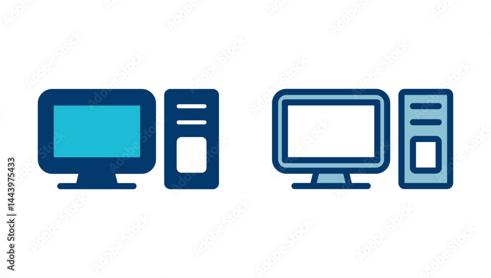 Poster computer icon vector isolated on white background. pc icon vector. computer monitor icon. flat pc sy