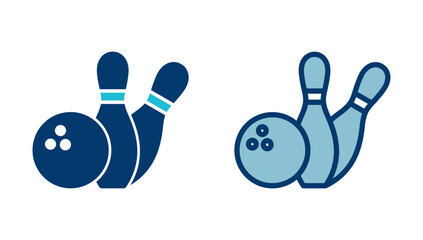 Bowling game Pin Icon vector isolated on white background. Bowling icon, ball and pin