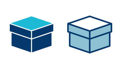 Box icon vector isolated on white background. Cardboard box, packaging open. Box vector icon