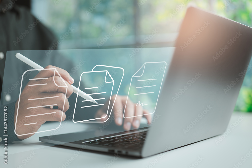 Poster electronic paperwork streamlines document handling, reducing reliance on physical forms.