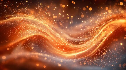 Golden, festive, flowing abstract background