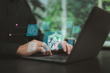 Modern interface showcasing secure document access, shopping protection, and privacy-focused browsing.