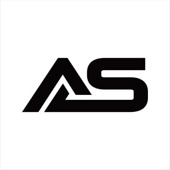 AS Lettermark – Minimal Elegant Typography Symbol Vector