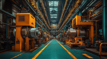 Obraz premium Industrial Factory Interior: A Glimpse into Steel Production