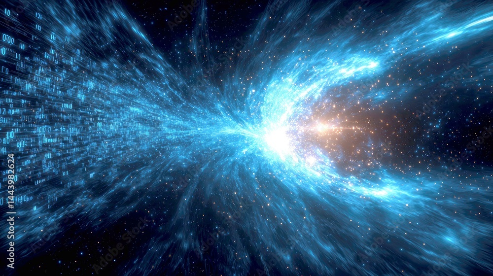 Poster cosmic data stream: a journey through digital space