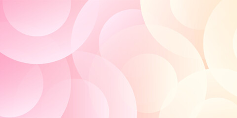 Abstract banner background pastel colorful  pink and yellow gradations. Circle effect style geometric simple abstract