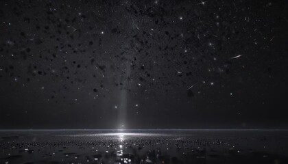 Obraz premium Inky blackness pierced by countless shimmering stars, ethereal glow , galaxy, universe