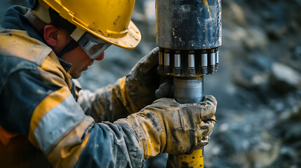 Construction Worker Operating Heavy Machinery