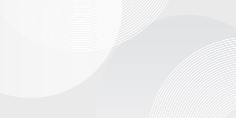 Fototapeta premium White geometric abstract background overlap layer on bright space with lines effect decoration. Modern graphic design element circles modern