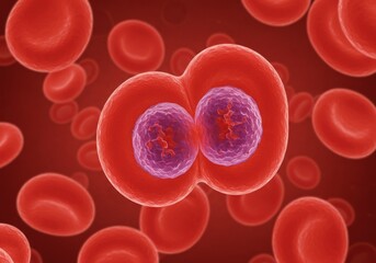 Cell division process in cells biology concept