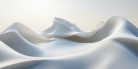Fototapeta premium Abstract sculpted forms create a serene landscape.